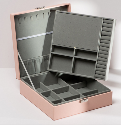 Caja Organizadora de Joyas y Relojes en Cuero PU Doble Capa - Image 6