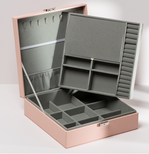 Caja Organizadora de Joyas y Relojes en Cuero PU Doble Capa - Image 6