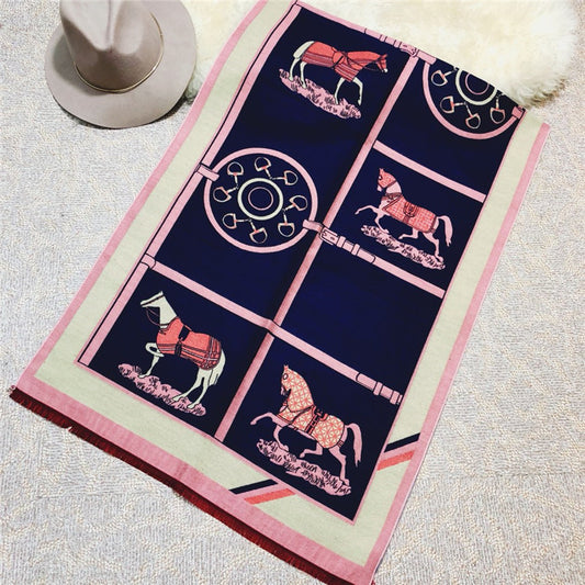 Pashmina Cashmere Gruesa Doble Uso - Bufanda Chal Abrigador para Mujer