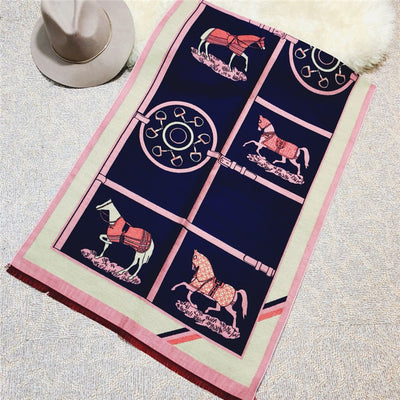 Pashmina Cashmere Gruesa Doble Uso - Bufanda Chal Abrigador para Mujer