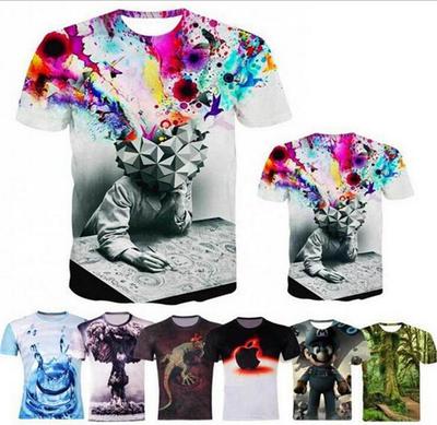 Camiseta 3D Rock and Roll con Diseño Artístico Moderno