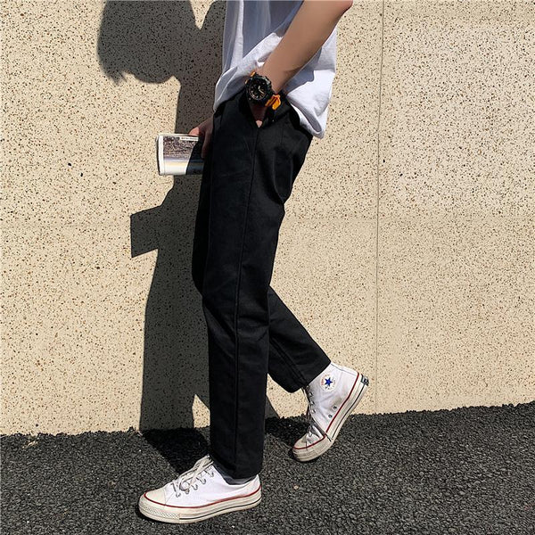 Pantalones Rectos Holgados de Pierna Ancha para Hombre