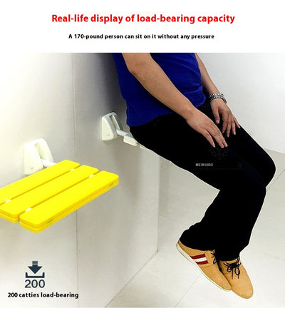 Taburete Plegable de Baño con Soporte de Pared - Seguro y Antideslizante para Adultos Mayores - Image 17