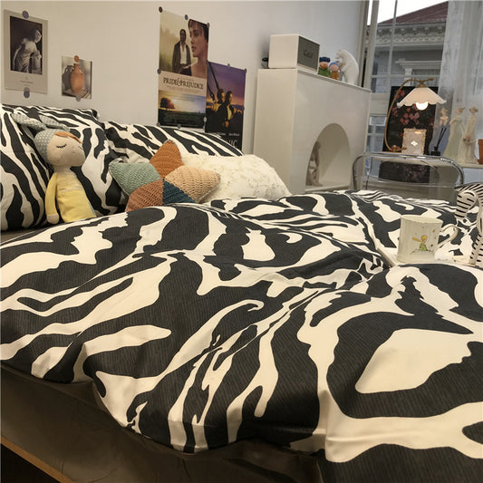 Juego de Cama Estampado Cebra 4 Piezas, Algodón 100% Puro - Image 2