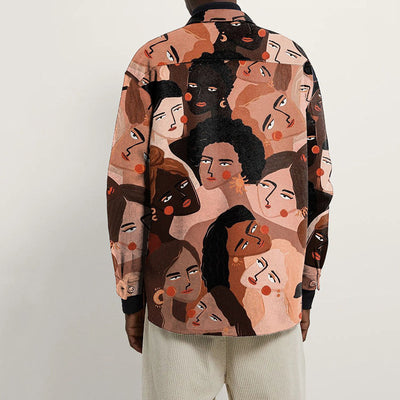 Chaqueta Camisa Estampada Solapa Simple para Hombre - Image 8