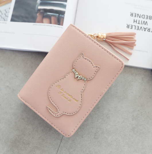Billetera Compacta para Mujer con Diseño de Gato y Cierre de Hebilla - Image 6