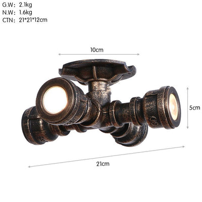 Lámpara de Techo Industrial con Tuberías de Hierro y Spot Ajustable - Image 10
