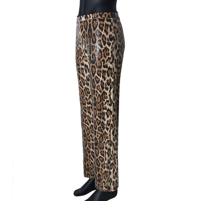 Pantalones Rectos Estampado Leopardo con Lentejuelas - Diseño Europeo - Image 16