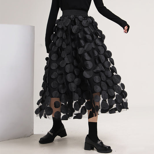 Falda Retro Línea A con Volumen Elegante