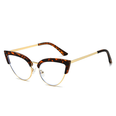 Gafas Elegantes Marco Grande Metal Mitad Inferior - Image 7
