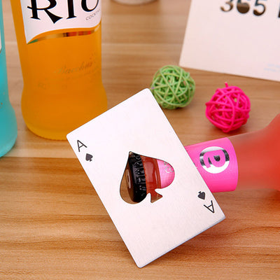 Abridor de Botellas Tipo Tarjeta de Póker en Acero Inoxidable - Image 2