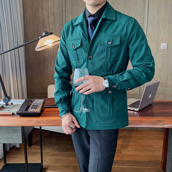 Chaqueta Casual Retro de Caballero Británico para Otoño
