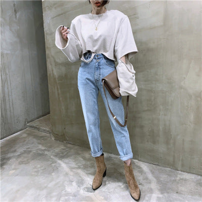 Jeans Cintura Alta Azul Lavado Clásico Corte Recto - Image 17
