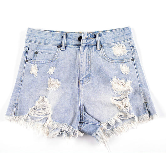 Shorts de Mezclilla Talle Alto Rotos - Image 6