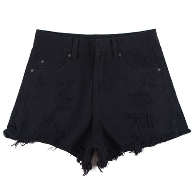 Shorts de Mezclilla Talle Alto Rotos - Image 4