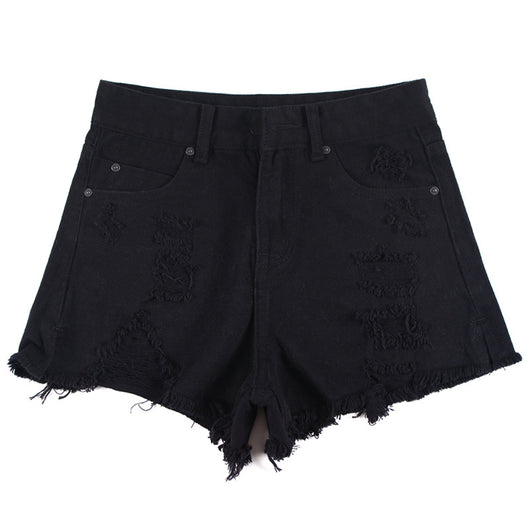Shorts de Mezclilla Talle Alto Rotos - Image 4