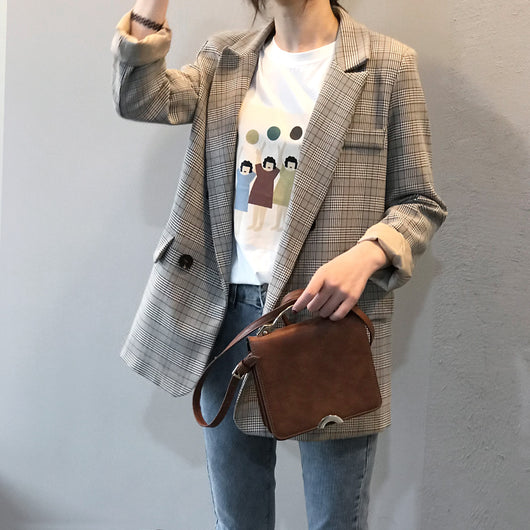 Conjunto de Blazer Cuadros Retro - Traje Vintage Clásico - Image 9