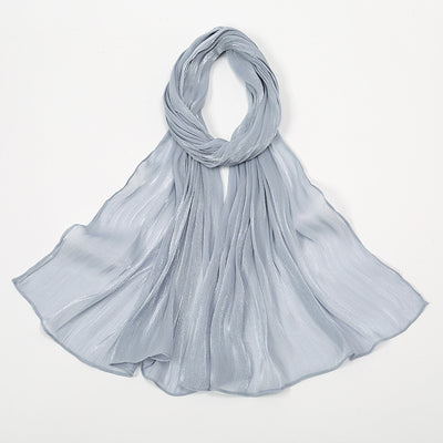 Pañuelo de Seda Chiffon Transpirable Efecto Anti-Arrugas Colores Lisos - Image 15