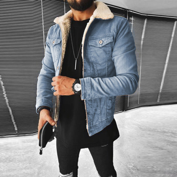 Chaqueta Denim con Forro de Lana de Cordero