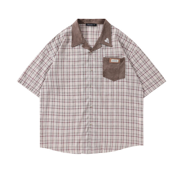 Camisa de Cuadros Manga Corta para Hombre
