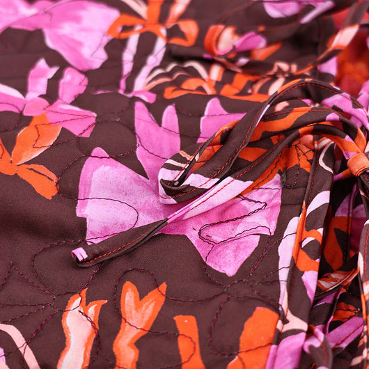 Chaqueta con Lazo Estampado, Cuello Redondo y Cordones Reversible - Image 14