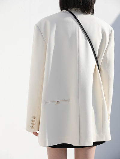 Blazer Blanco Oversize Doble Botonadura para Mujer - Largo Medio - Image 5
