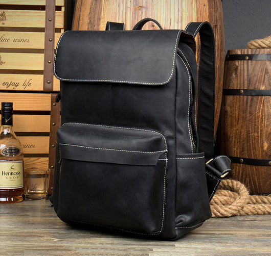 Mochila de Cuero Vintage Crazy Horse para Hombre - Estilo Retro Europeo - Image 3