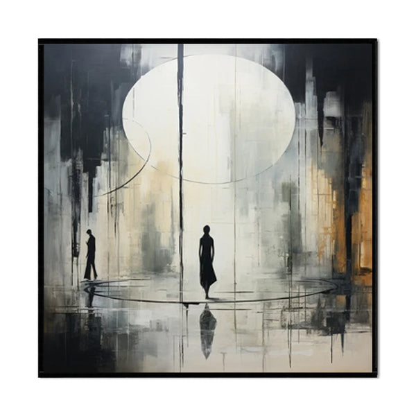 Cuadro Abstracto Blanco y Negro Pintura al Óleo Artesanal Decoración Neoclásica - Image 5