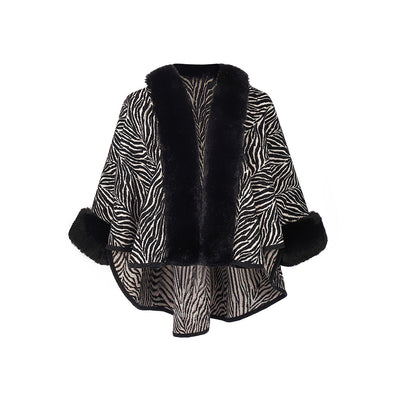 Chal con Cuello de Pelaje Estampado Otoño Invierno - Image 17
