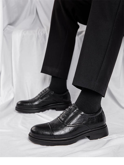 Zapatos Casuales de Cuero Genuino para Hombre con Suela Blanda Elevada - Image 13