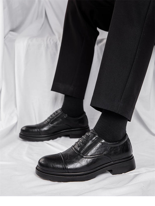 Zapatos Casuales de Cuero Genuino para Hombre con Suela Blanda Elevada - Image 13