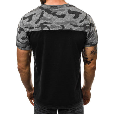 Camiseta Cuello Redondo Camuflaje con Estampado de Letras - Image 11