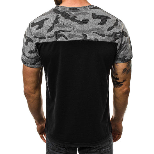 Camiseta Cuello Redondo Camuflaje con Estampado de Letras - Image 11