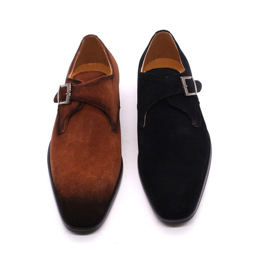 Zapatos de Cuero Ante Marrón Hechos a Mano para Hombre - Estilo Business Casual Clásico - Image 11