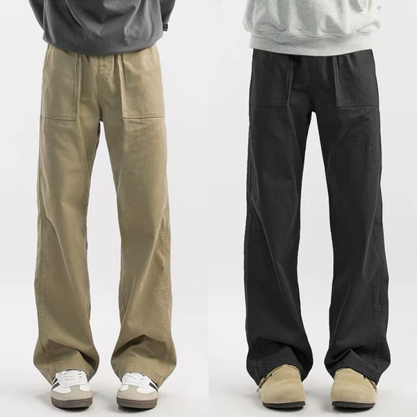Pantalones Cargo Retro Maillard de Corte Recto para Hombre