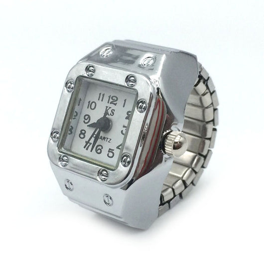 Reloj de Dedo en Anillo de Aleación Plateada - Pareja de Moda - Image 4