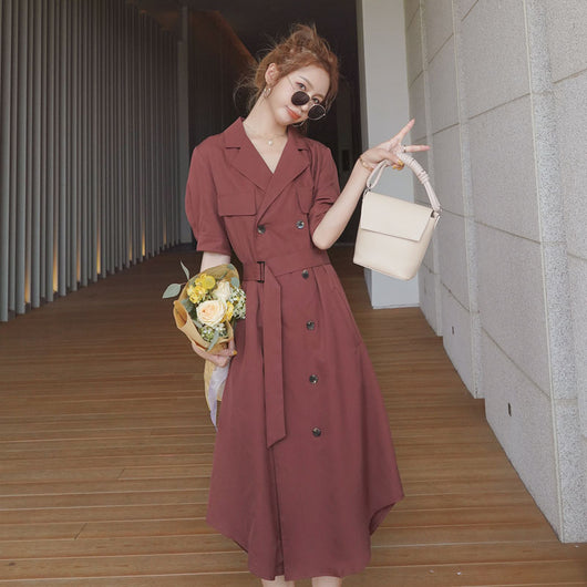 Vestido Camisero Retro Francés para Mujer - Image 9