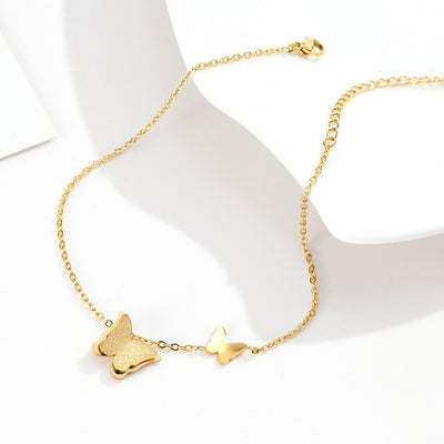 Pulsera Tobillera Mariposa Dorada Cadena Sencilla - Image 4