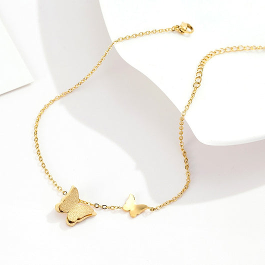 Pulsera Tobillera Mariposa Dorada Cadena Sencilla - Image 4