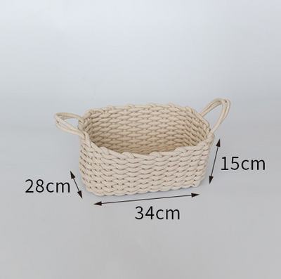 Cesta de Almacenamiento Tejida a Mano en Algodón Grueso Estilo Nórdico - Image 9
