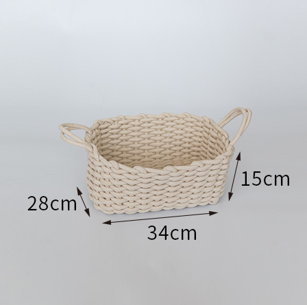 Cesta de Almacenamiento Tejida a Mano en Algodón Grueso Estilo Nórdico - Image 9