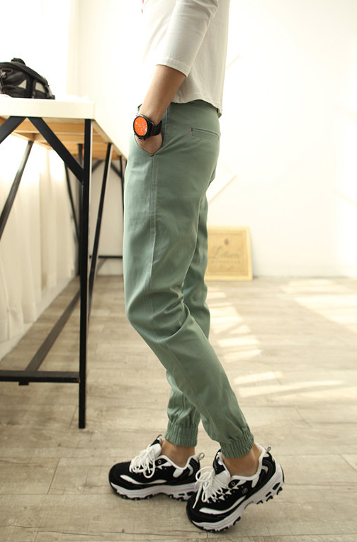 Pantalones Casuales Slim Fit Harem para Hombre - Estilo Coreano - Image 9