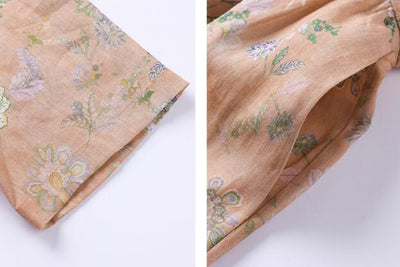 Vestido Cheongsam Retro Mujer Estampado Literario en Ramio - Image 12