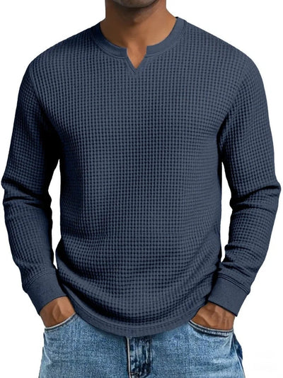 Polera Slim Fit Cuello V Manga Larga Casual para Hombre - Image 13