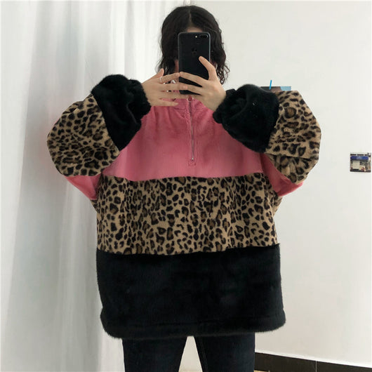 Buzo Cuello Alto con Cierre Estampado Leopardo - Image 16