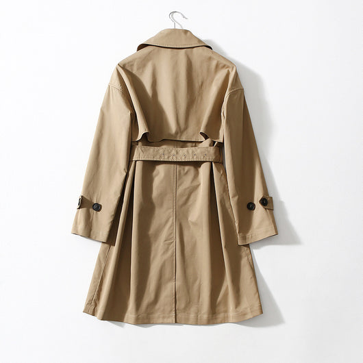 Chaqueta Cortavientos Larga Mujer con Cinturón - Abrigo Elegante Hasta la Rodilla - Image 10