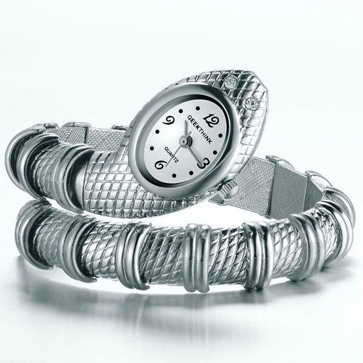 Reloj Pulsera Dorado Diseño Serpiente para Mujer
