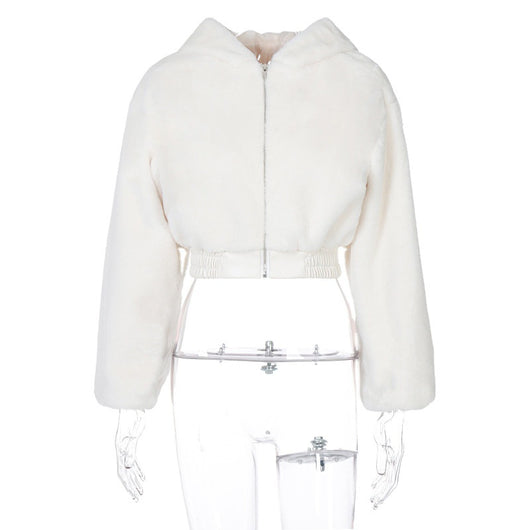 Abrigo Largo de Terciopelo con Capucha Forrada en Piel - Chaqueta Térmica para Invierno - Image 10