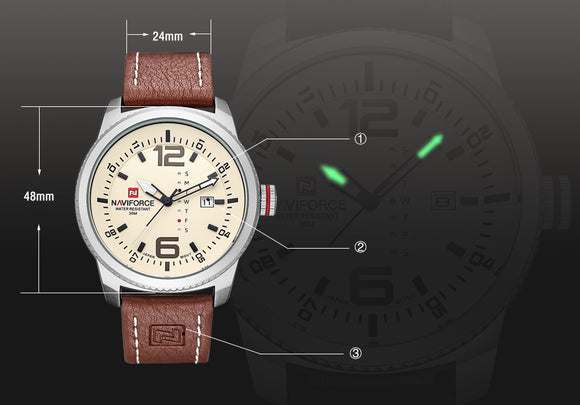 Reloj de Cuarzo para Hombre Resistente al Agua con Calendario