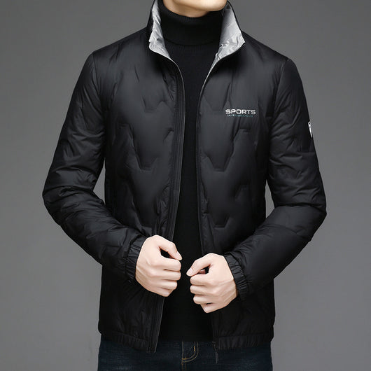 Chaqueta con cuello bajable y letras geométricas en relieve - Image 13